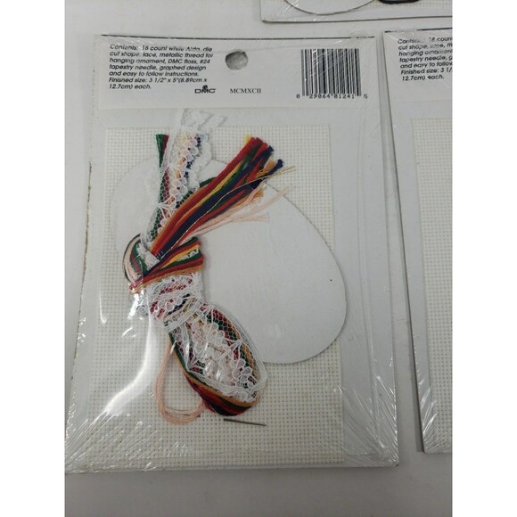 Lace Ornament Kits VTG 1992 Designs For The Needle Sealed NOS Santa Bear Home - Picture 6 of 15